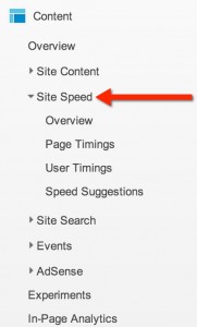 site speed in Google analytics