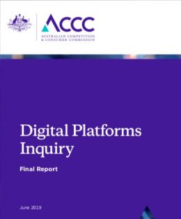 Digital platform inquiry by Australia Competition and Consumer Commission