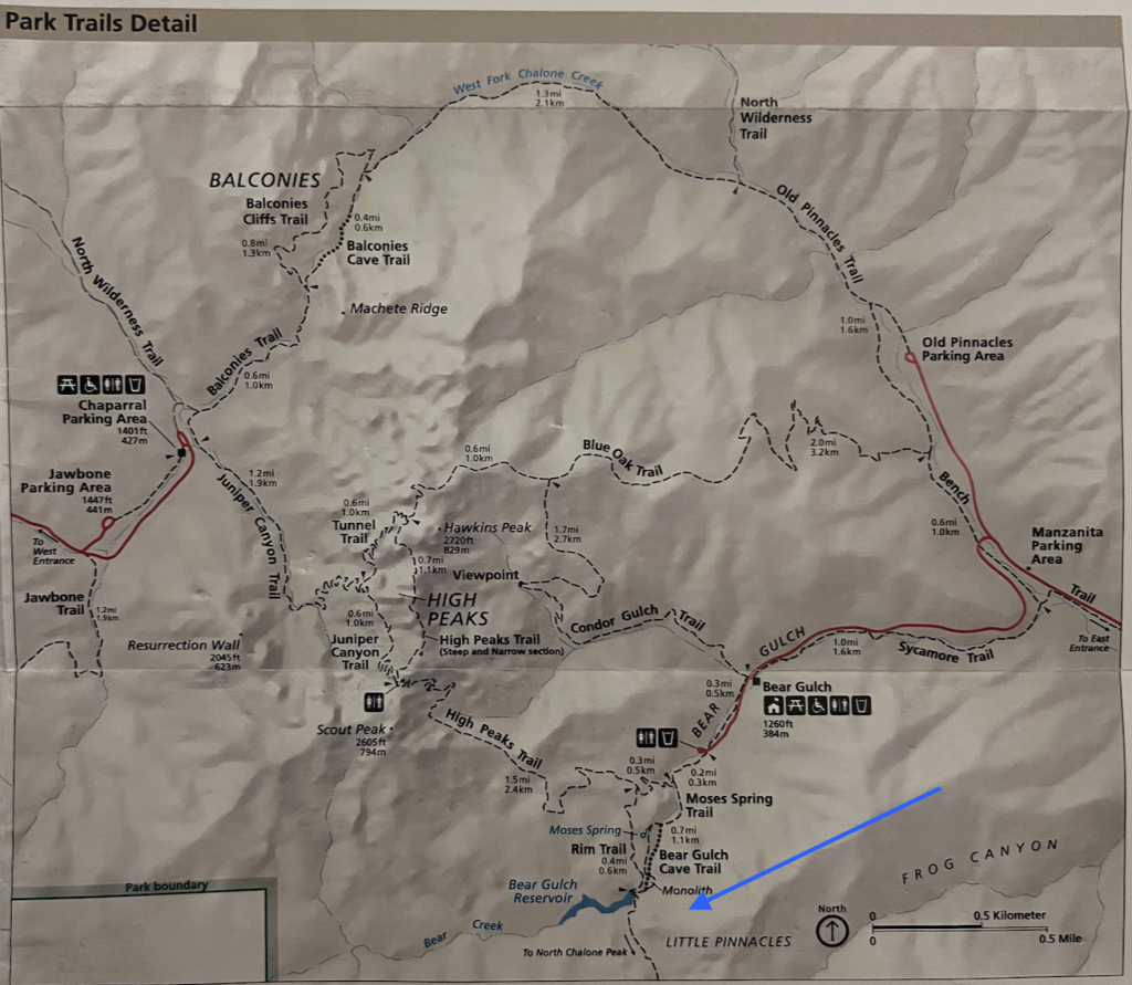 pinnacles national park map