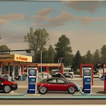 cars queuing for gas in the us 2022