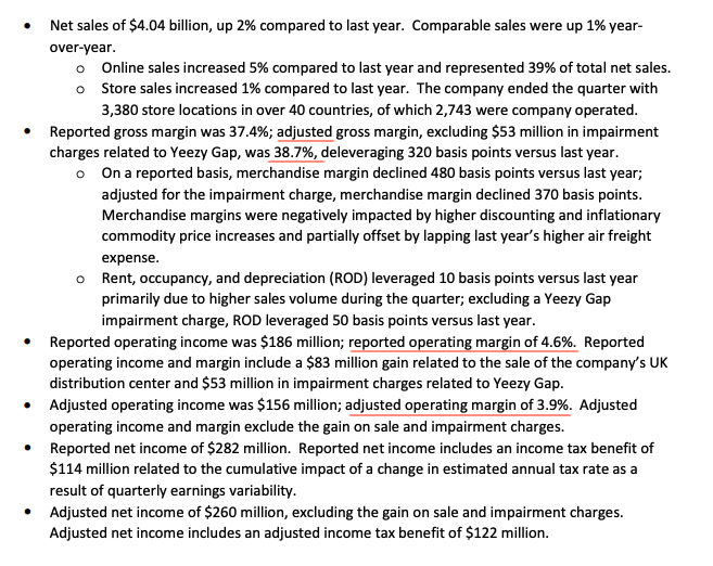 bing chat got basic information from Gap financial statement wrong