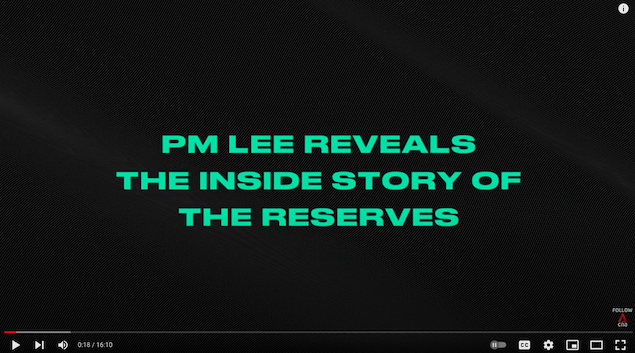 Prime Minister Lee shares about Singapore reserves