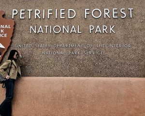 Petrified forest national park gate Dec 2023