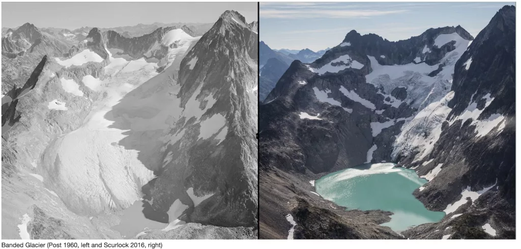 Banded Glacier (Post 1960, left and Scurlock 2016, right)