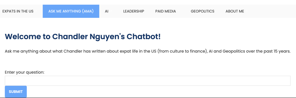 chandler nguyen chatbot page front end Mar 2024