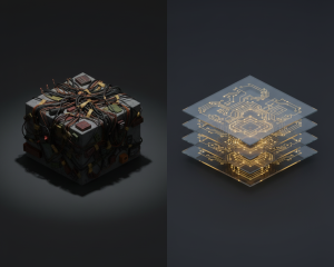 Multi-tenant architecture visualization showing dual paths for SME and Agency users, built from Day 2 based on 20 years of agency experience