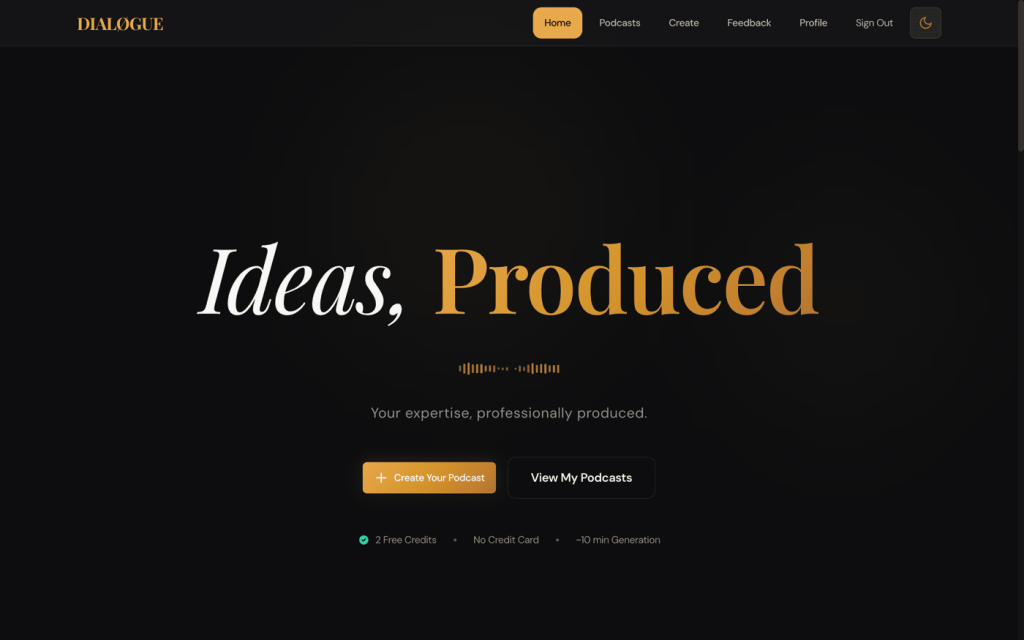 DIALØGUE v2 home page design