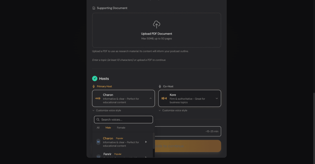 DIALØGUE voice selector